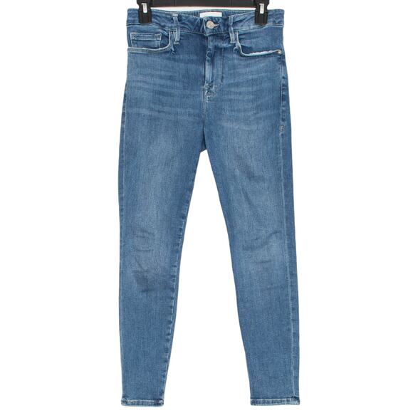 Frame Jeans Le One Skinny Crop Y2K Minimalist 90s Cottagecore Boho Blue 1 25-28 - Picture 1 of 6